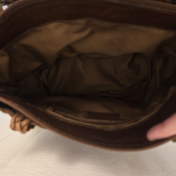 NWOT ELLEPI Brown Leather Woven Shoulder Bag Lined Zipped. Made In ITALY - Picture 9 of 11